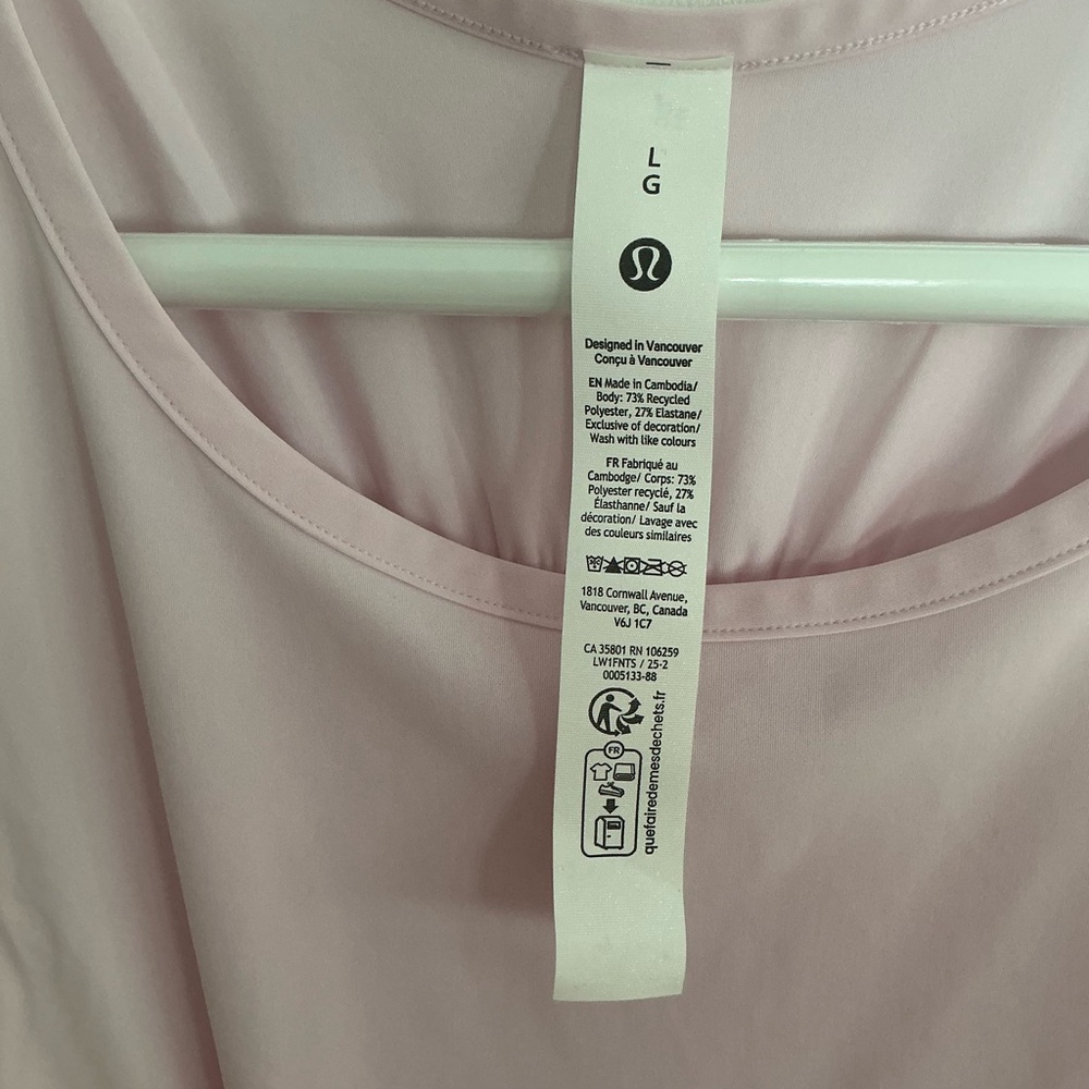 Lululemon Ruched Racerback Tank Top Organza Pink sz large - Picture 4 of 5